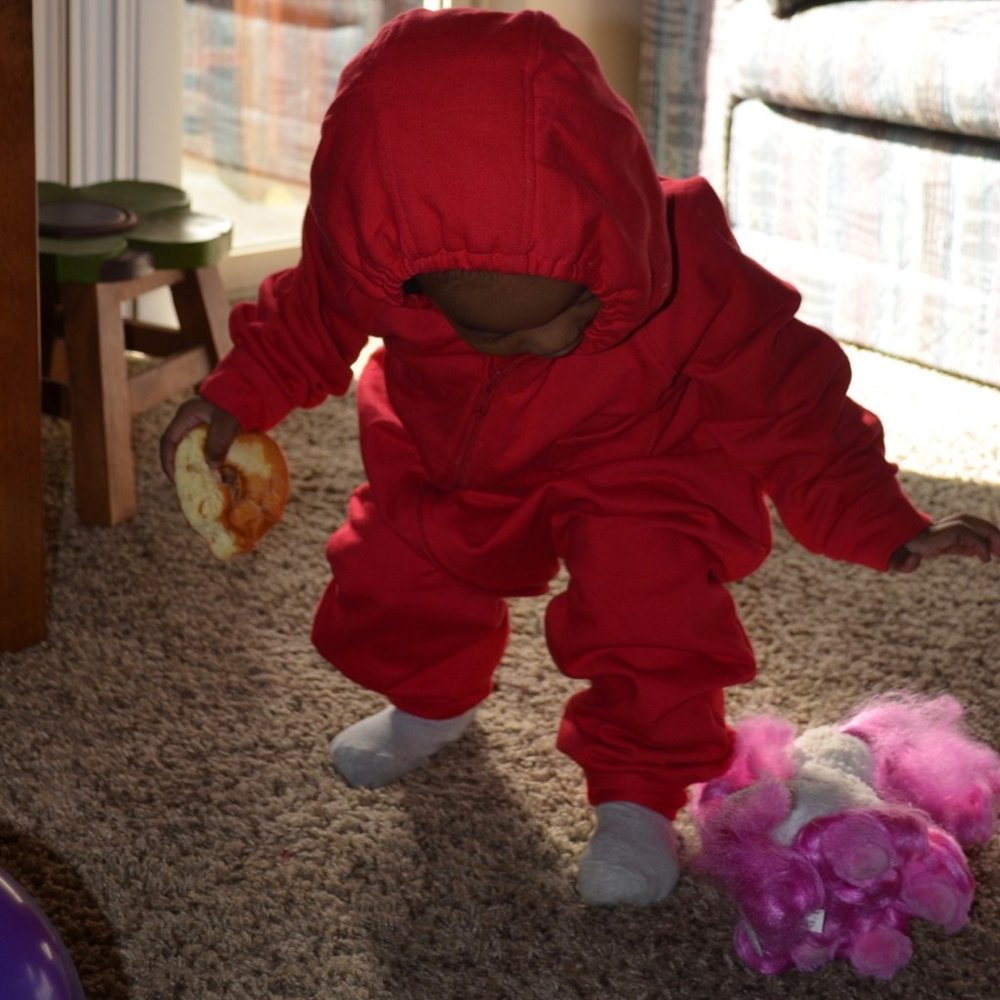 Toddler Jumper Red Solid Front Pocket 2-ends-Zip Durable Easy-Wash Comfy 1.5-3T